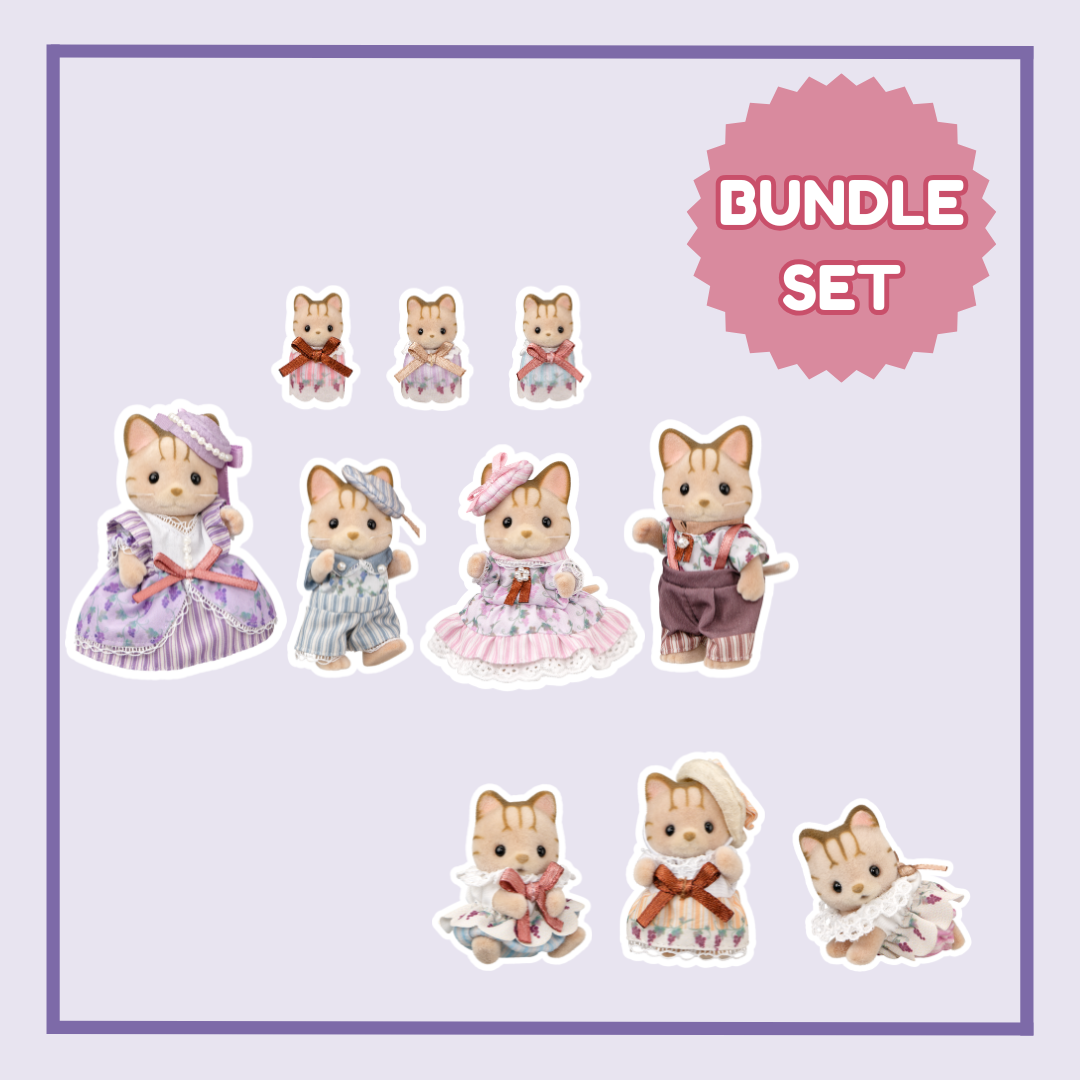 [New Arrival] Striped Cat Elegant Ensemble Bundle Set