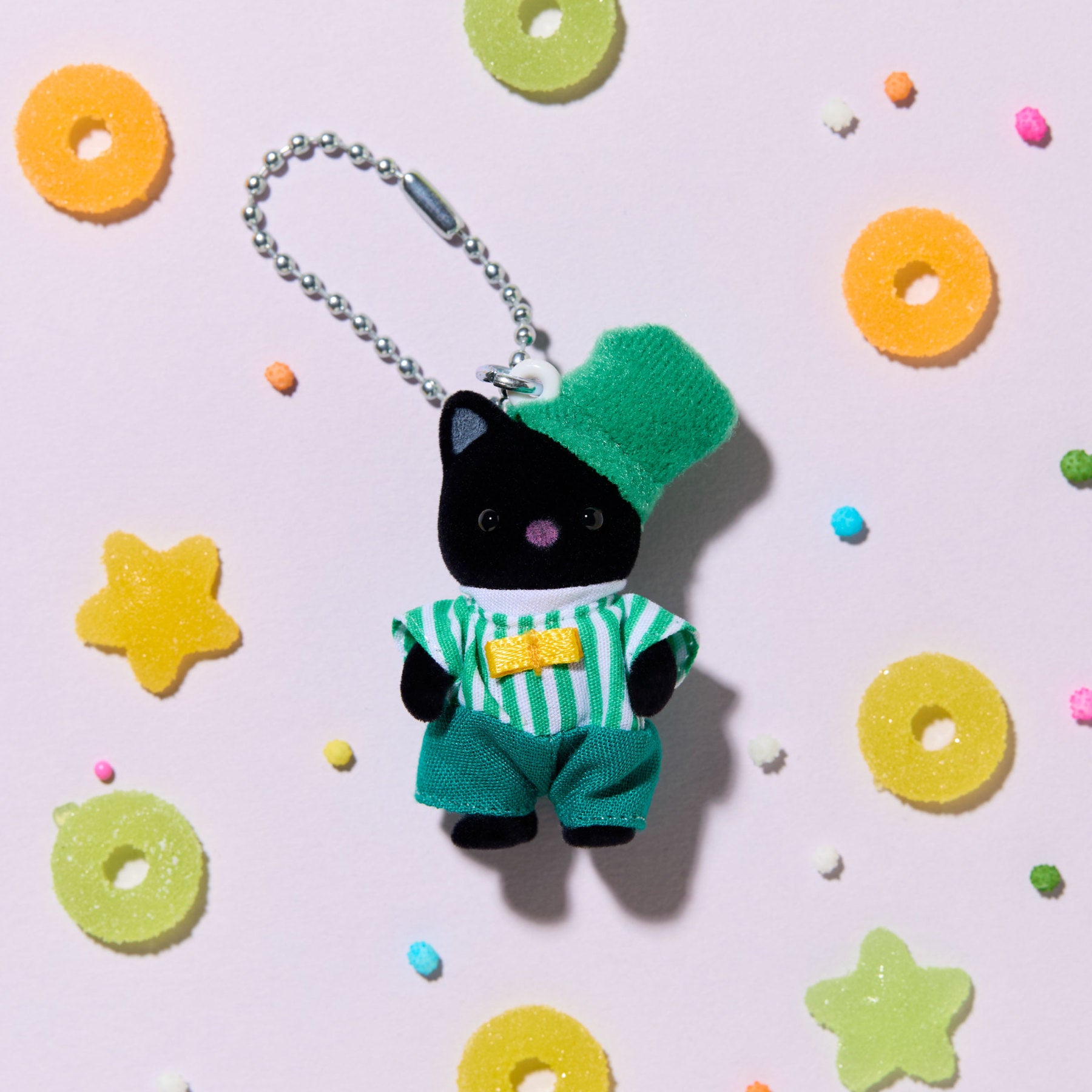 [New Release] Emerald Green Tuxedo Cat Baby Key Chain